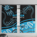 Different Not Less Autism Awareness Australia Personalised Window Curtain Aussie Aboriginal Lizards