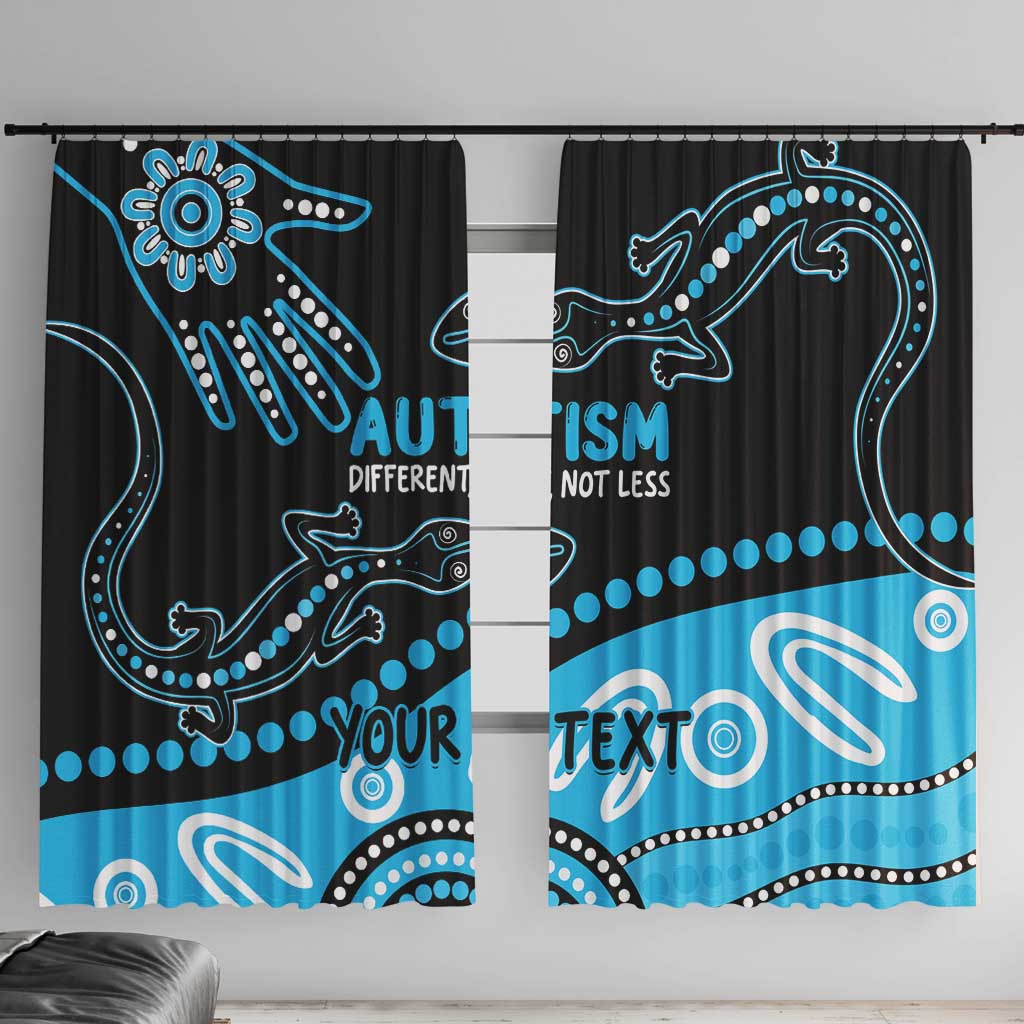 Different Not Less Autism Awareness Australia Personalised Window Curtain Aussie Aboriginal Lizards