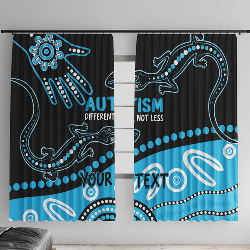 Different Not Less Autism Awareness Australia Personalised Window Curtain Aussie Aboriginal Lizards