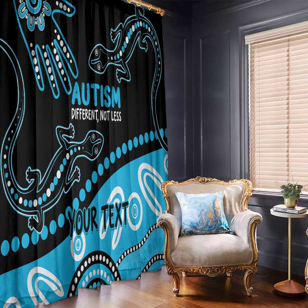Different Not Less Autism Awareness Australia Personalised Window Curtain Aussie Aboriginal Lizards