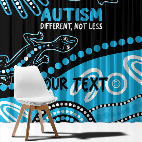 Different Not Less Autism Awareness Australia Personalised Window Curtain Aussie Aboriginal Lizards