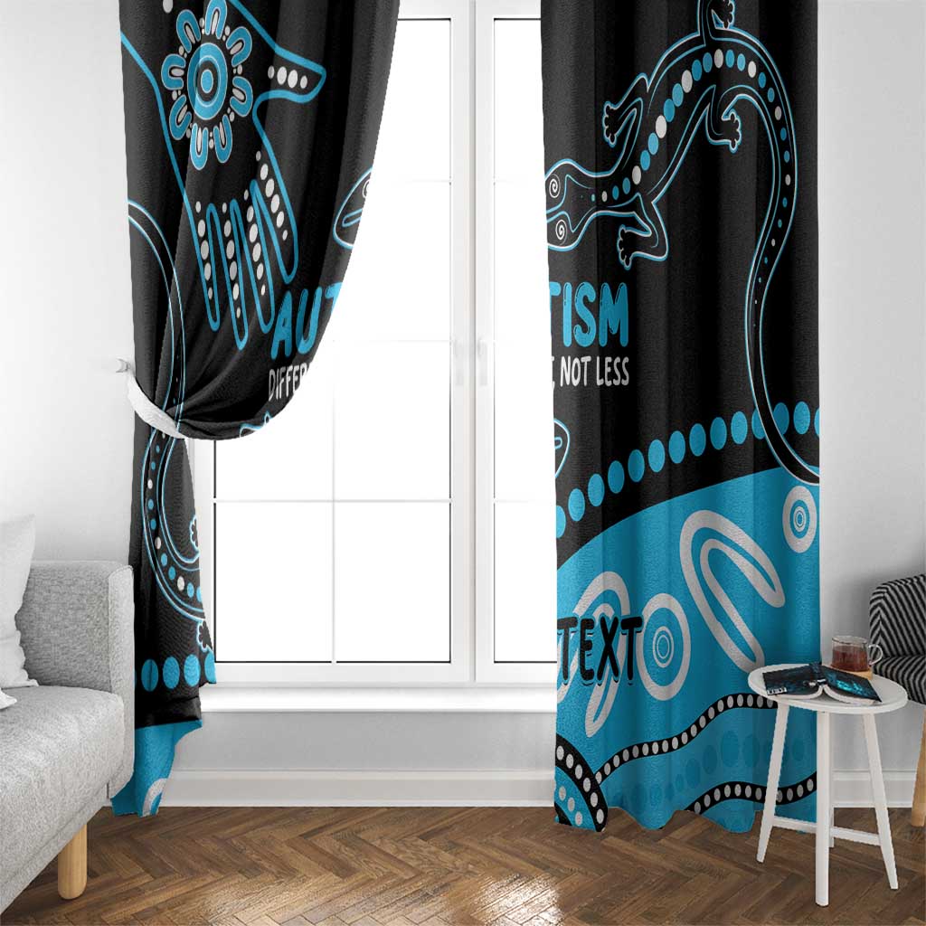 Different Not Less Autism Awareness Australia Personalised Window Curtain Aussie Aboriginal Lizards