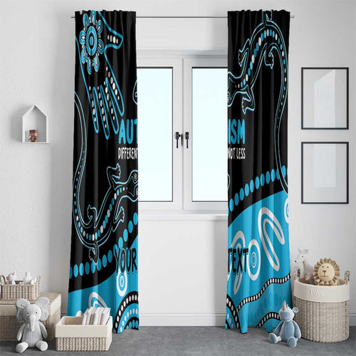 Different Not Less Autism Awareness Australia Personalised Window Curtain Aussie Aboriginal Lizards