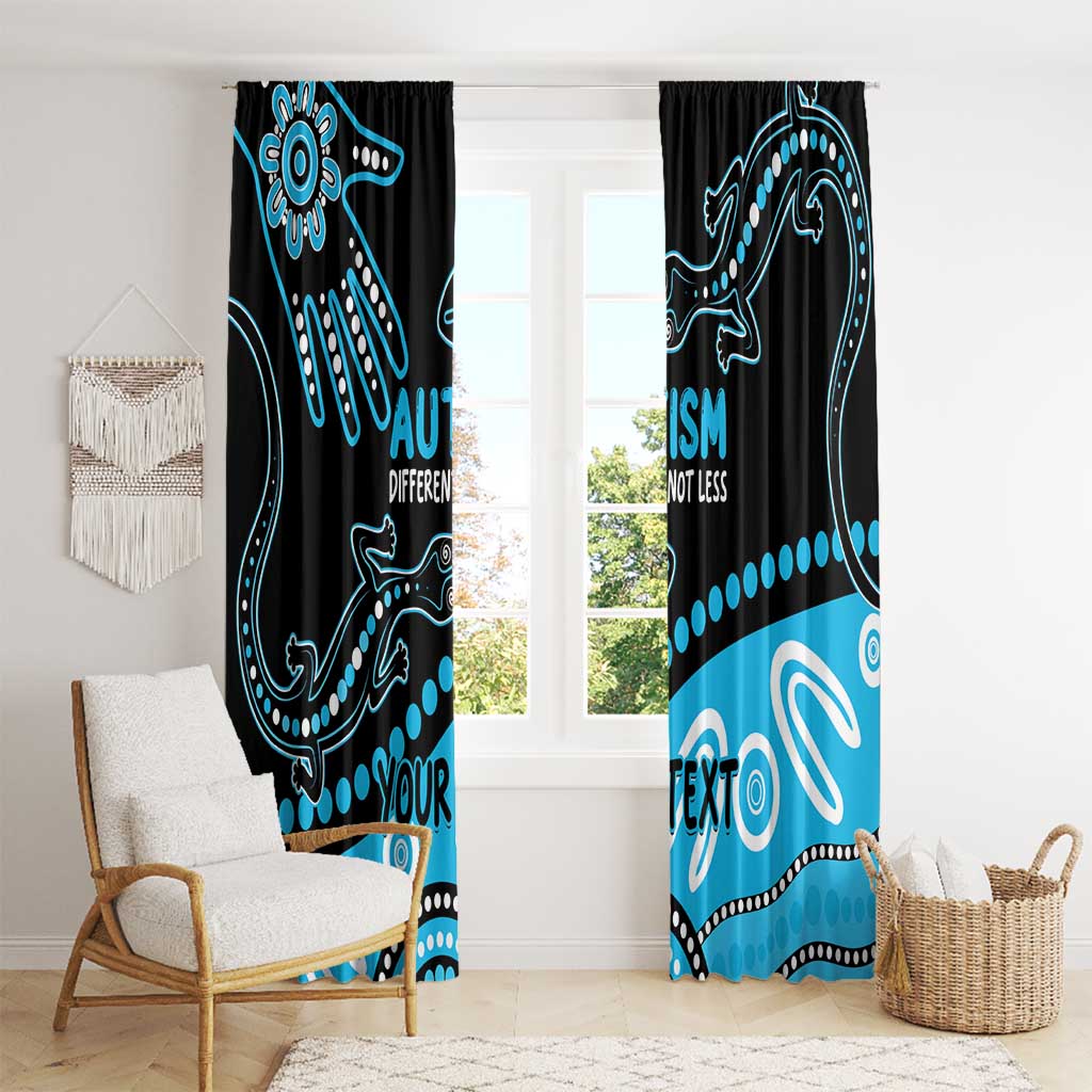 Different Not Less Autism Awareness Australia Personalised Window Curtain Aussie Aboriginal Lizards