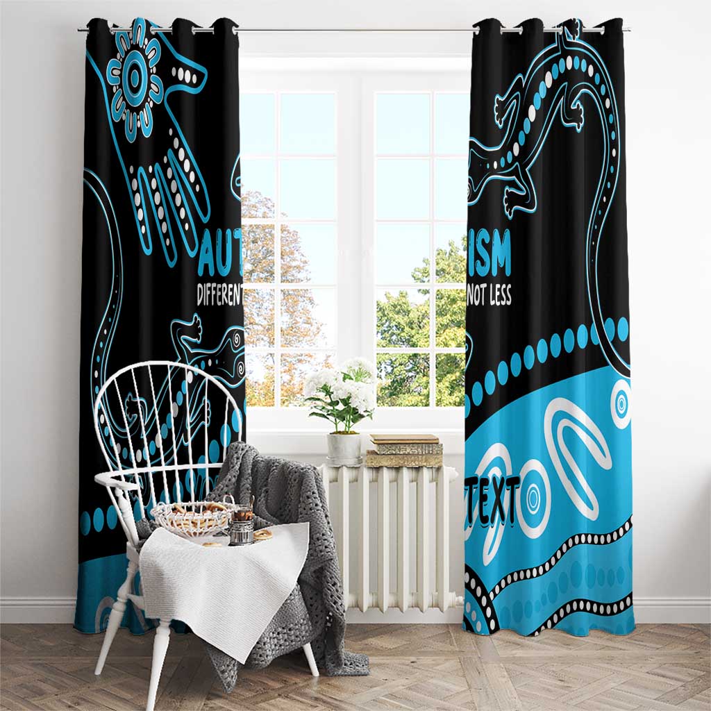 Different Not Less Autism Awareness Australia Personalised Window Curtain Aussie Aboriginal Lizards