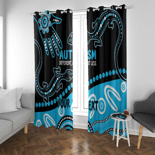 Different Not Less Autism Awareness Australia Personalised Window Curtain Aussie Aboriginal Lizards