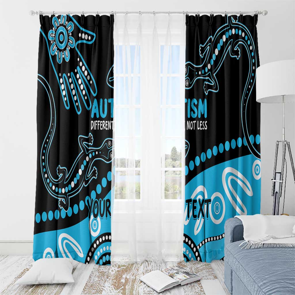 Different Not Less Autism Awareness Australia Personalised Window Curtain Aussie Aboriginal Lizards