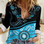 Different Not Less Autism Awareness Australia Personalised Women Casual Shirt Aussie Aboriginal Lizards