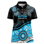 Different Not Less Autism Awareness Australia Personalised Women Polo Shirt Aussie Aboriginal Lizards