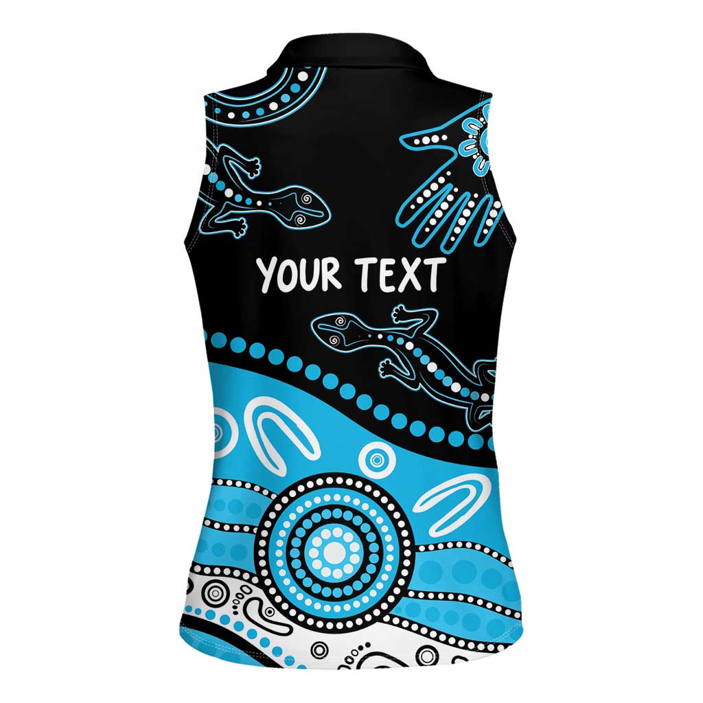 Different Not Less Autism Awareness Australia Personalised Women Sleeveless Polo Shirt Aussie Aboriginal Lizards