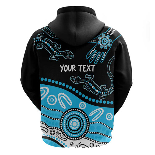 Different Not Less Autism Awareness Australia Personalised Zip Hoodie Aussie Aboriginal Lizards
