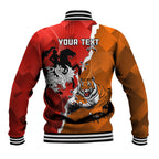 Personalised Dragons And Tigers Rugby Baseball Jacket Sporty Style