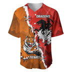 Personalised Dragons And Tigers Rugby Baseball Jersey Sporty Style