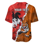 Personalised Dragons And Tigers Rugby Baseball Jersey Sporty Style