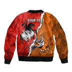 Personalised Dragons And Tigers Rugby Bomber Jacket Sporty Style