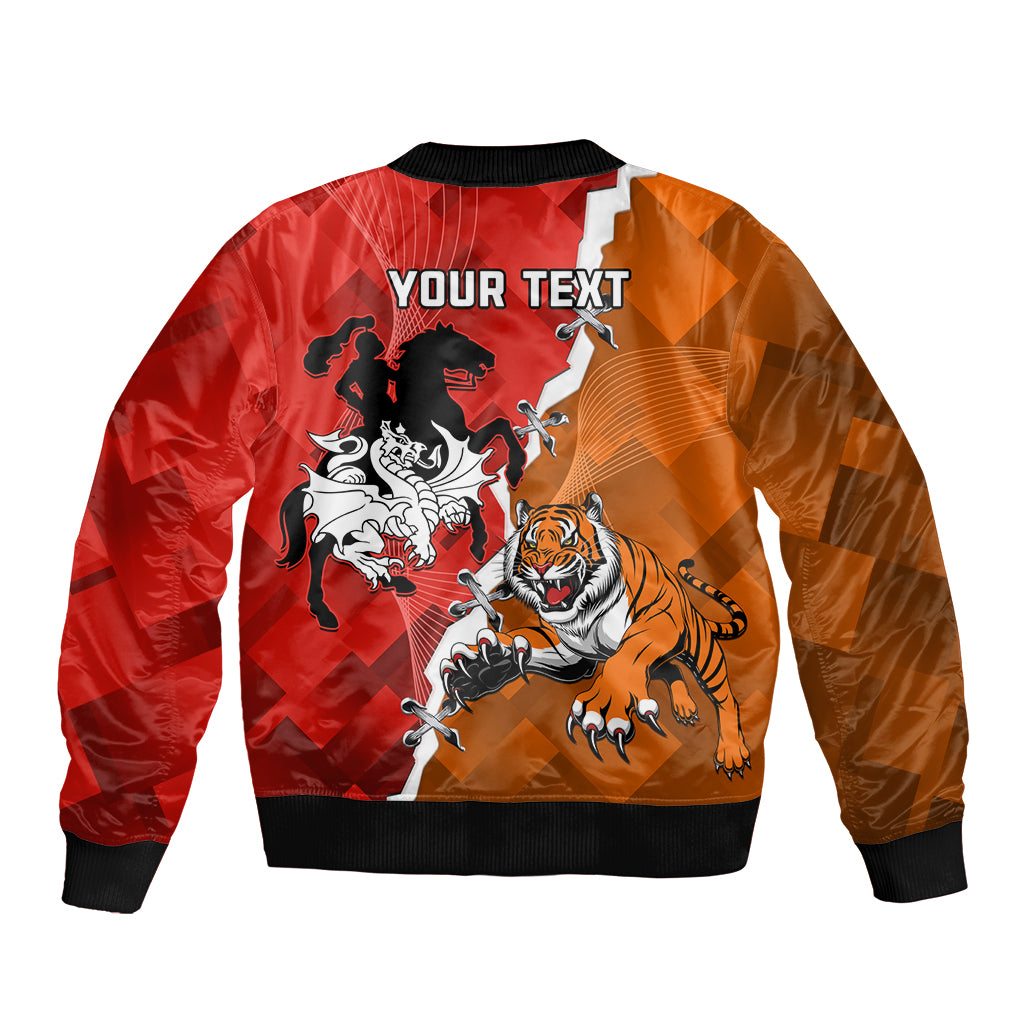 Personalised Dragons And Tigers Rugby Bomber Jacket Sporty Style