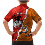 Personalised Dragons And Tigers Rugby Family Matching Mermaid Dress and Hawaiian Shirt Sporty Style