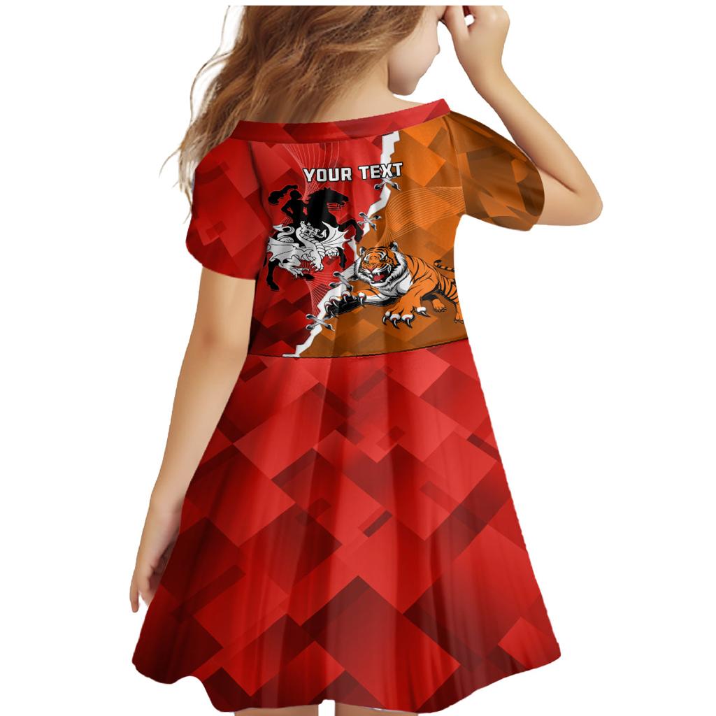 Personalised Dragons And Tigers Rugby Family Matching Mermaid Dress and Hawaiian Shirt Sporty Style