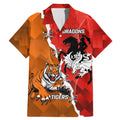 Personalised Dragons And Tigers Rugby Family Matching Mermaid Dress and Hawaiian Shirt Sporty Style