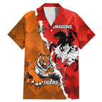 Personalised Dragons And Tigers Rugby Family Matching Mermaid Dress and Hawaiian Shirt Sporty Style