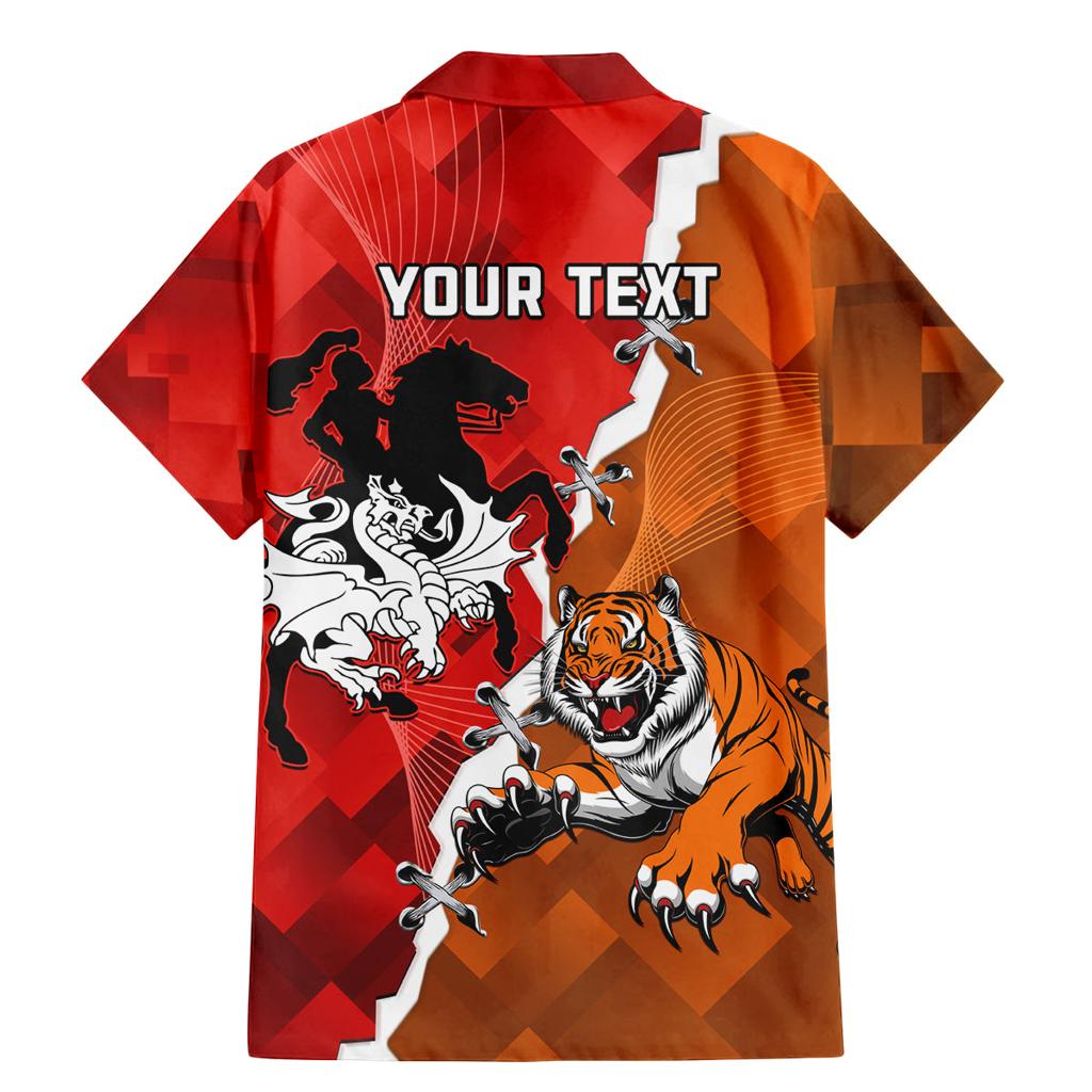 Personalised Dragons And Tigers Rugby Family Matching Mermaid Dress and Hawaiian Shirt Sporty Style