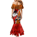Personalised Dragons And Tigers Rugby Family Matching Mermaid Dress and Hawaiian Shirt Sporty Style