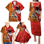 Personalised Dragons And Tigers Rugby Family Matching Puletasi and Hawaiian Shirt Sporty Style