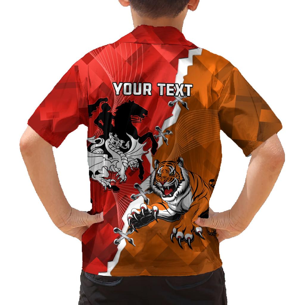 Personalised Dragons And Tigers Rugby Family Matching Puletasi and Hawaiian Shirt Sporty Style