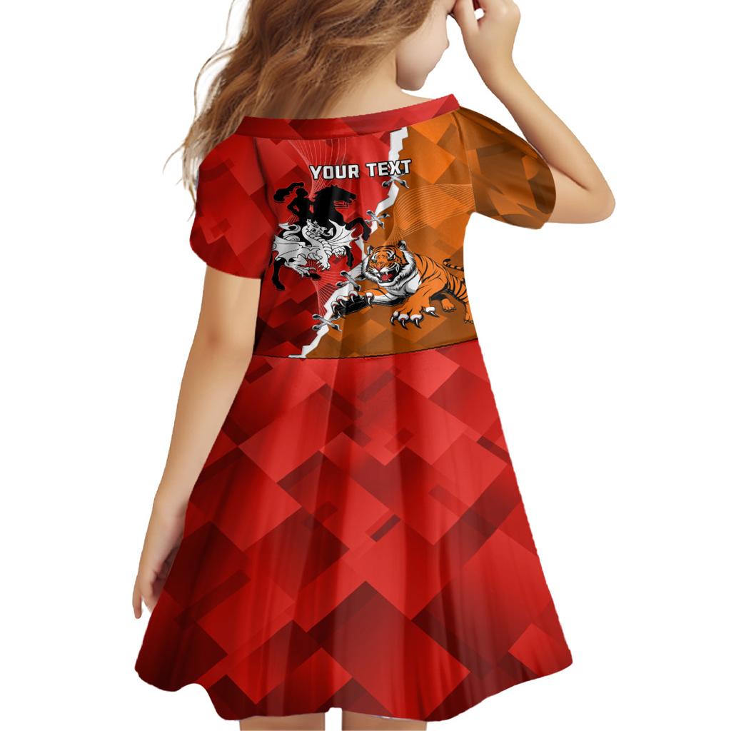 Personalised Dragons And Tigers Rugby Family Matching Puletasi and Hawaiian Shirt Sporty Style