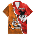 Personalised Dragons And Tigers Rugby Family Matching Summer Maxi Dress and Hawaiian Shirt Sporty Style