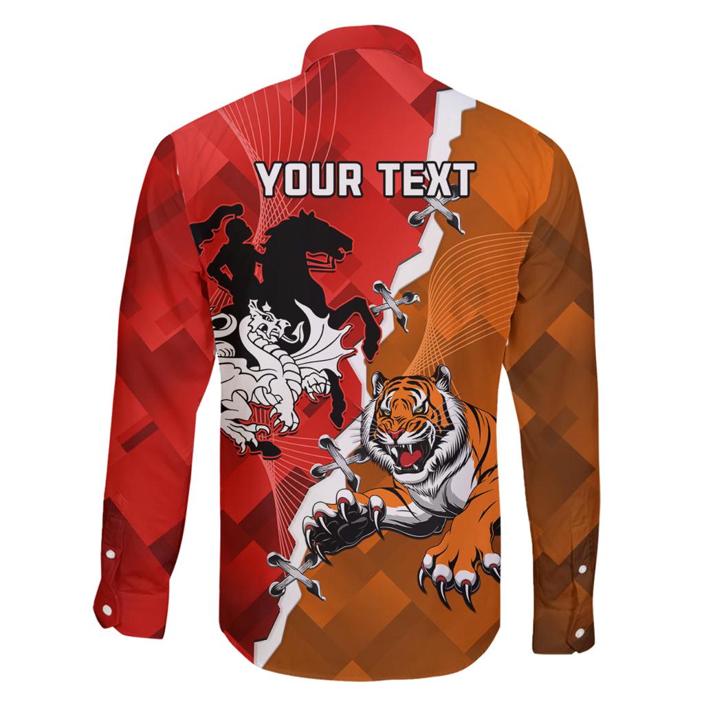 Personalised Dragons And Tigers Rugby Family Matching Summer Maxi Dress and Hawaiian Shirt Sporty Style