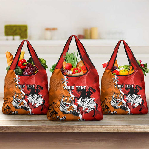 Personalised Dragons And Tigers Rugby Grocery Bag Sporty Style