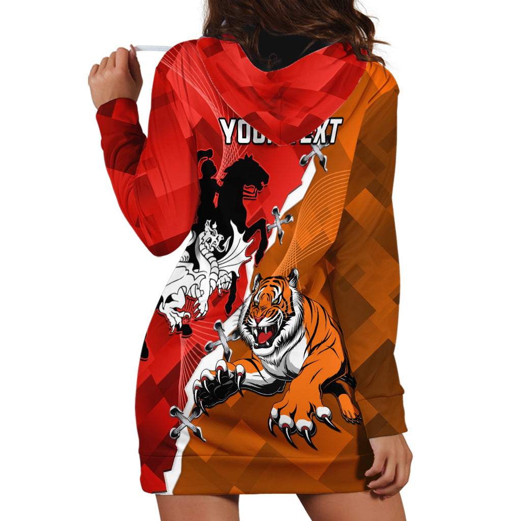 Personalised Dragons And Tigers Rugby Hoodie Dress Sporty Style