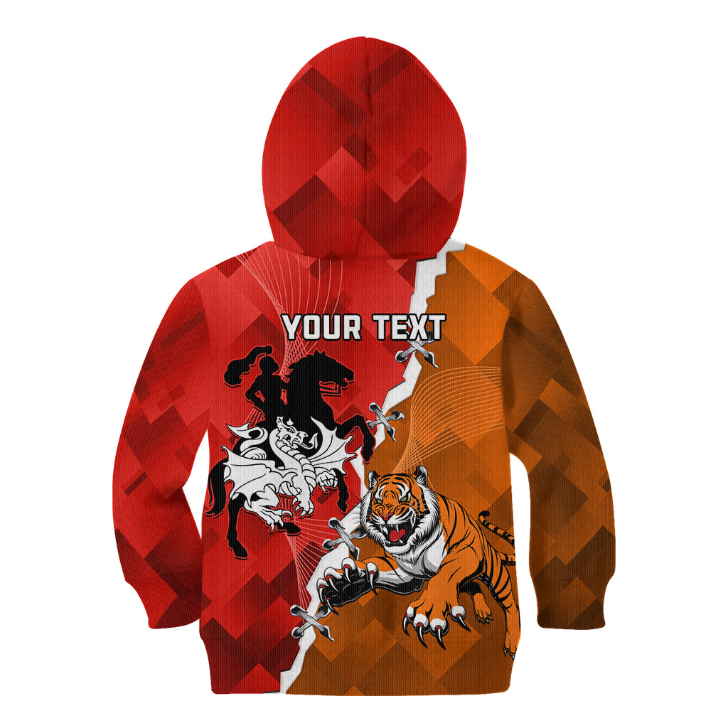 Personalised Dragons And Tigers Rugby Kid Hoodie Sporty Style
