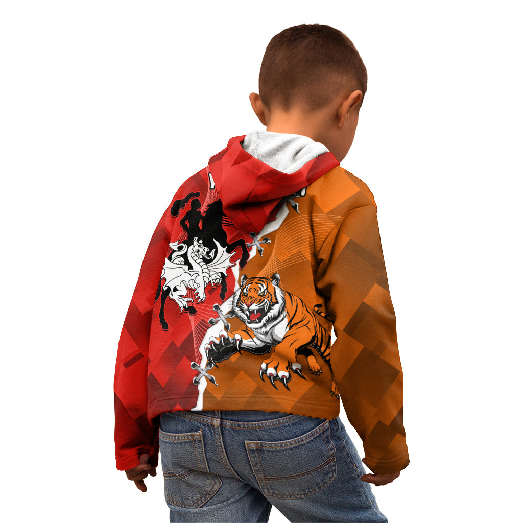 Personalised Dragons And Tigers Rugby Kid Hoodie Sporty Style