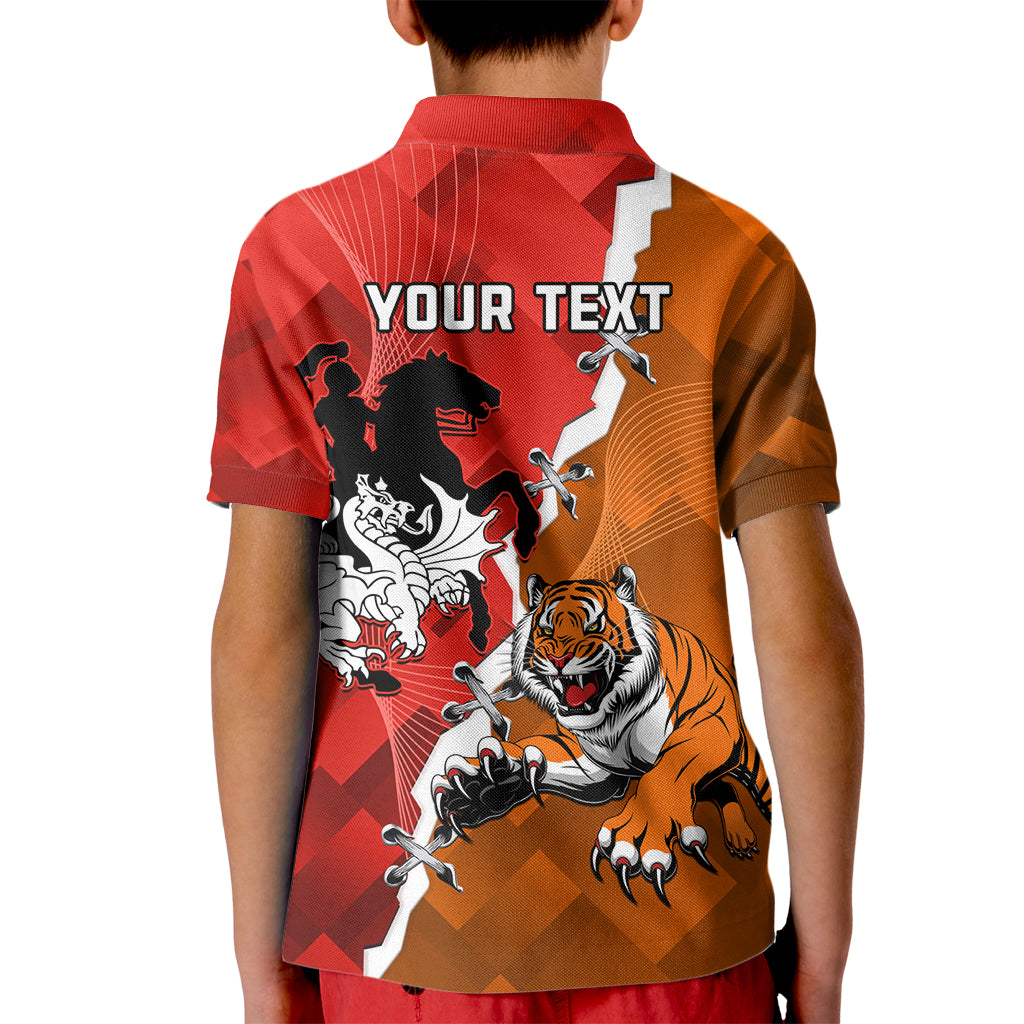 Personalised Dragons And Tigers Rugby Kid Polo Shirt Sporty Style