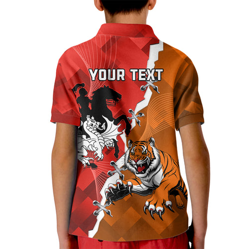 Personalised Dragons And Tigers Rugby Kid Polo Shirt Sporty Style