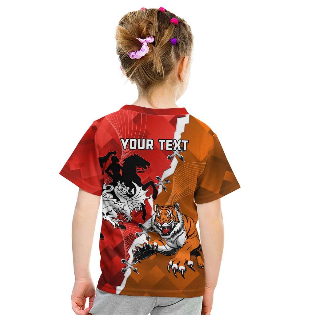 Personalised Dragons And Tigers Rugby Kid T Shirt Sporty Style