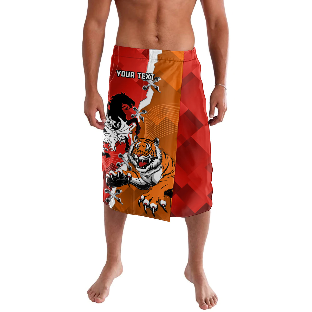 Personalised Dragons And Tigers Rugby Lavalava Sporty Style