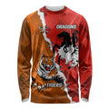 Personalised Dragons And Tigers Rugby Long Sleeve Shirt Sporty Style