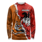 Personalised Dragons And Tigers Rugby Long Sleeve Shirt Sporty Style