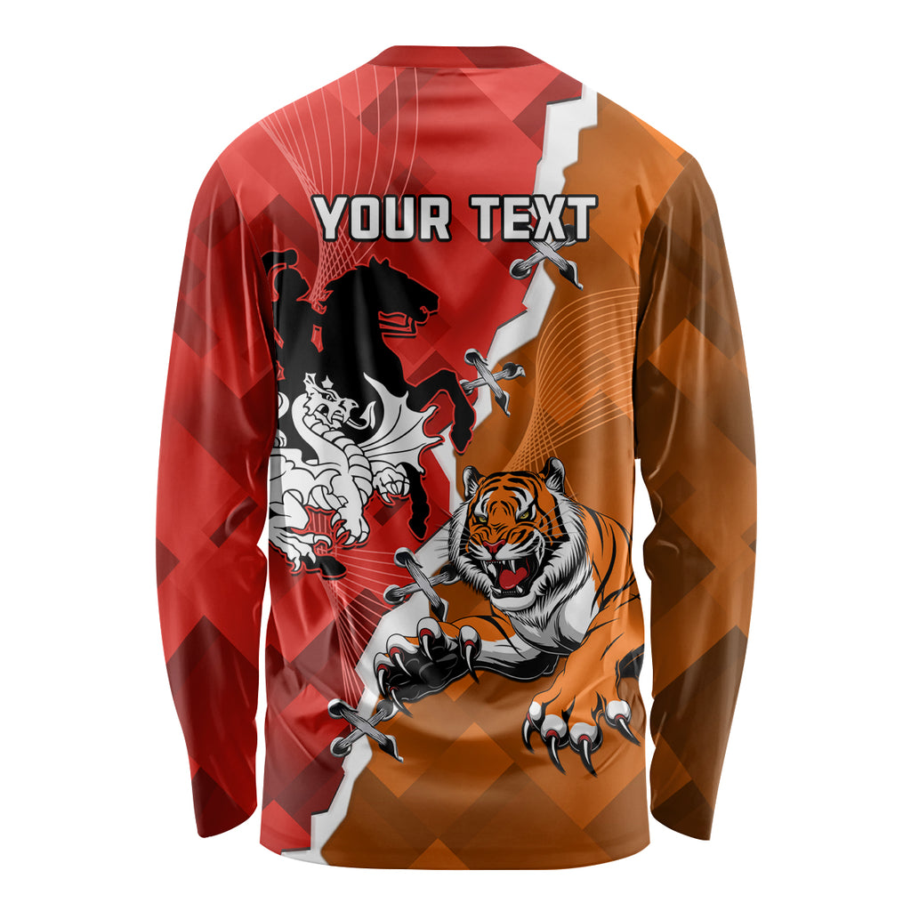Personalised Dragons And Tigers Rugby Long Sleeve Shirt Sporty Style