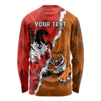 Personalised Dragons And Tigers Rugby Long Sleeve Shirt Sporty Style