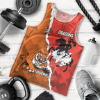 Personalised Dragons And Tigers Rugby Men Tank Top Sporty Style