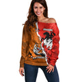 Personalised Dragons And Tigers Rugby Off Shoulder Sweater Sporty Style