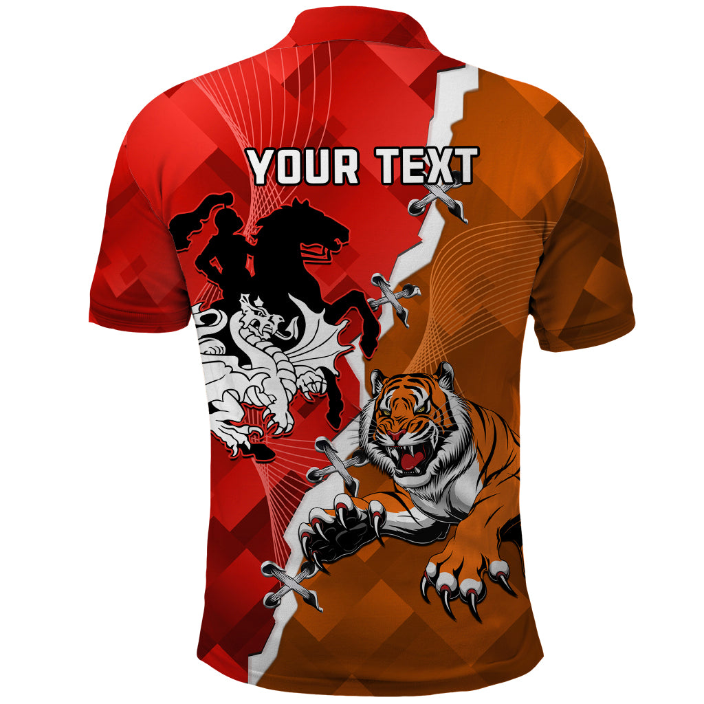 Personalised Dragons And Tigers Rugby Polo Shirt Sporty Style