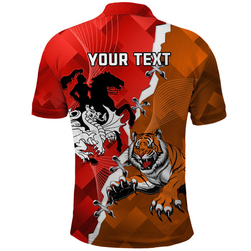 Personalised Dragons And Tigers Rugby Polo Shirt Sporty Style