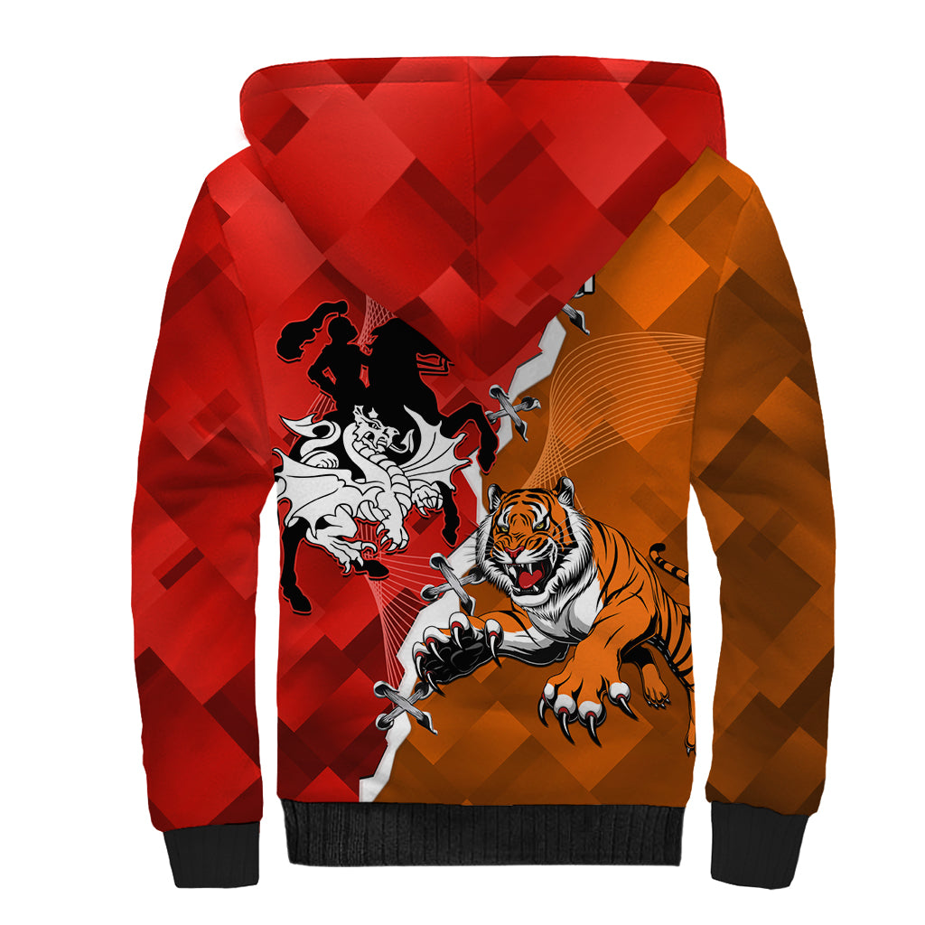 Personalised Dragons And Tigers Rugby Sherpa Hoodie Sporty Style