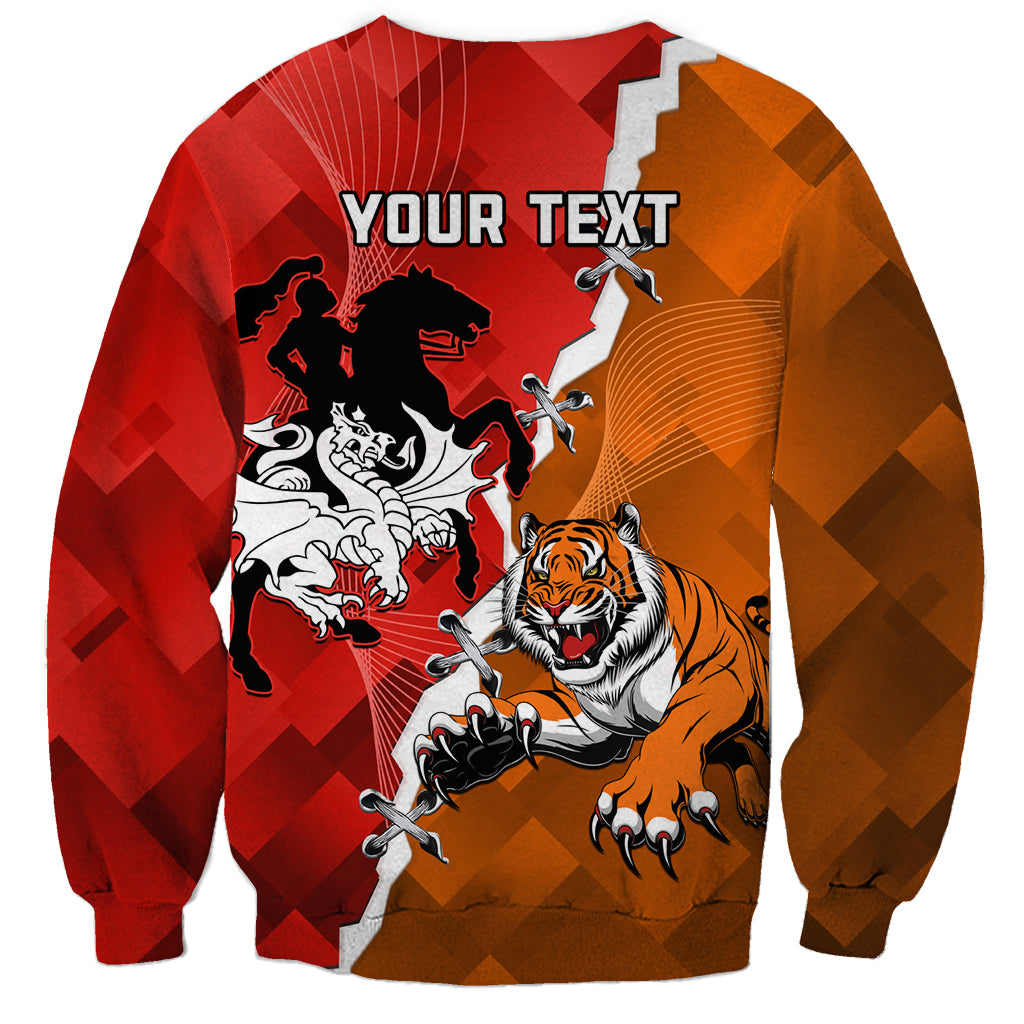 Personalised Dragons And Tigers Rugby Sweatshirt Sporty Style