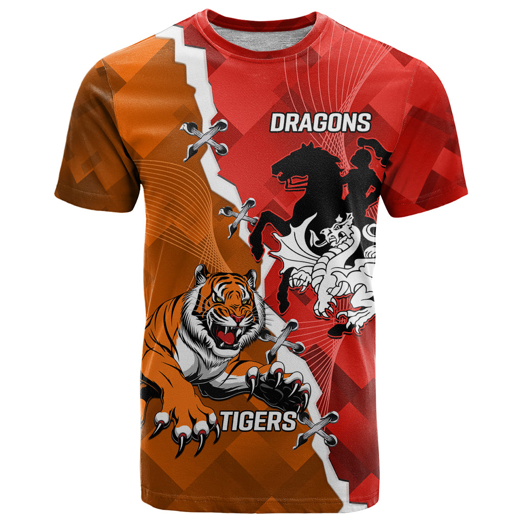 Personalised Dragons And Tigers Rugby T Shirt Sporty Style